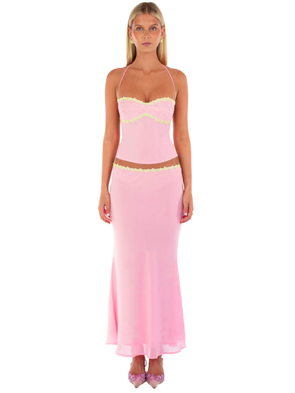 Beaded Halter Midi Set