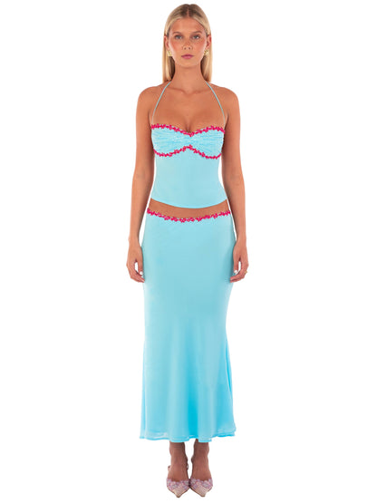 Beaded Halter Midi Set
