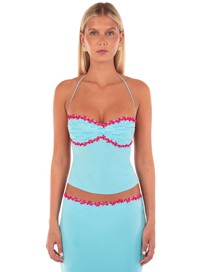 Beaded Halter Midi Set